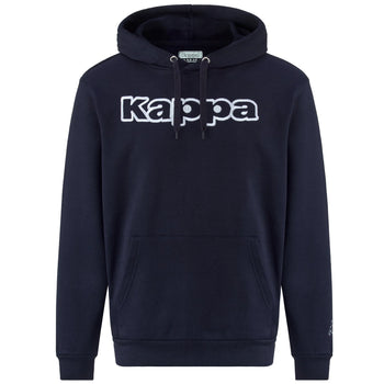Felpa con cappuccio blu da uomo con logo bianco Kappa, Abbigliamento Sport, SKU a721000176, Immagine 0
